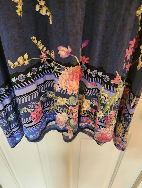 Johnny Was Willowa Polo Tunic Dress Floral Blue Pink Size S resort Travel Beach - Picture 5 of 11